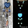 '90s Celestial Galaxy Goddess Space Heart  Glow in the dark Statement Necklace