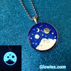 Space Galaxy Metallic Planets Glow in the dark Necklace