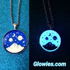 Space Galaxy Metallic Planets Glow in the dark Necklace