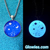 Space Galaxy Metallic Planets Glow in the dark Necklace