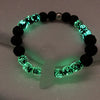 Black Lava Galaxy Glow Quartz Crystal Point Essential Oil Beaded Bracelet
