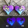 Aurora Borealis Twilight Unicorn glow in the dark Lula Heart Necklace