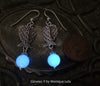 Angel Wings Glow Glass Orb Earrings on Sterling Silver Hooks