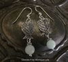 Angel Wings Glow Glass Orb Earrings on Sterling Silver Hooks