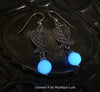 Angel Wings Glow Glass Orb Earrings on Sterling Silver Hooks