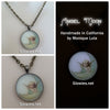 Angel Moon Glow in the dark Vintage Art Pendant