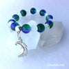 Aurora Borealis Galaxy Glass Beaded Bracelet Choose the charm