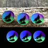 Aurora Borealis Howling Wolf Glow in the dark Necklace