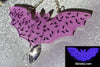 Purple Bat with Black Bats inside Glow in the dark Decor Suncatcher