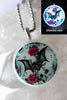 Skull Bat & Roses Glow in the dark Necklace