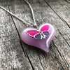 Silver Butterfly Glow Wings Inside Lula Heart Necklace