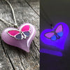 Silver Butterfly Glow Wings Inside Lula Heart Necklace
