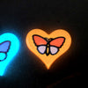 Silver Butterfly Glow Wings Inside Lula Heart Necklace