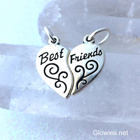 Best Friends Heart Charm Set
