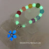 Glow Flower Galaxy Glass Stretch Bracelet