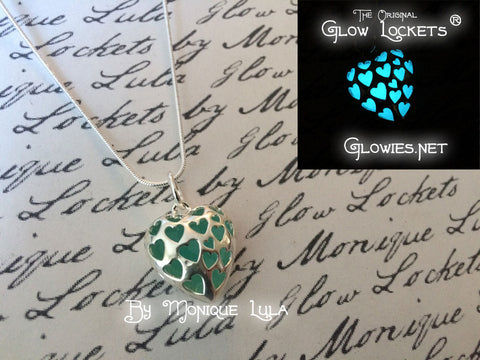 Blue Love Spell Glowing Heart Necklace
