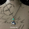 Blue Wing Enamel Unicorn Galaxy Glow Necklace