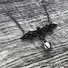 Black Bat Glow Orb Necklace