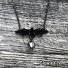 Black Bat Glow Orb Necklace