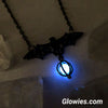 Black Bat Glow Orb Necklace