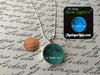 Blue Glowing Moon Necklace with Free UV Charger Light