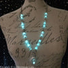Moon and Star Opal Moonstone Glass Beaded Necklace