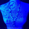 Moon and Star Opal Moonstone Glass Beaded Necklace