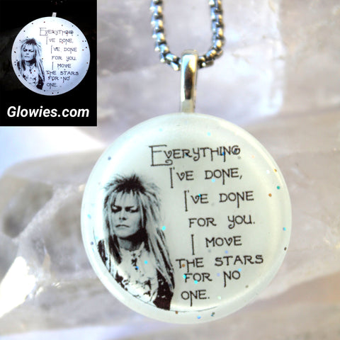 Everything I've Done Glowing Jareth Goblin King Quote Necklace