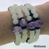 Raw Amethyst Rainbow Magnetized Hematite Glowie Beaded Stretch Bracelet