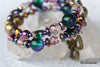 New Orleans Carnival Wire Wrap Glow Glass Bracelet