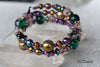 New Orleans Carnival Wire Wrap Glow Glass Bracelet