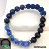 Blue Sodalite Lava Blue Goldstone Galaxy Glow Beaded Aromatherapy Bracelet