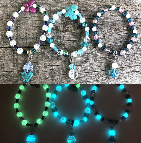 Stack of Glow Glass Bracelets - Set #2