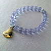 Alexandrite Mom Heart Beaded Glow Glass Stackable Stretch Bracelet