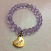 Alexandrite Mom Heart Beaded Glow Glass Stackable Stretch Bracelet