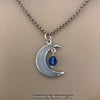 Glowing Crescent Moon Birthstone Necklace