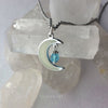 Glowing Crescent Moon Birthstone Necklace