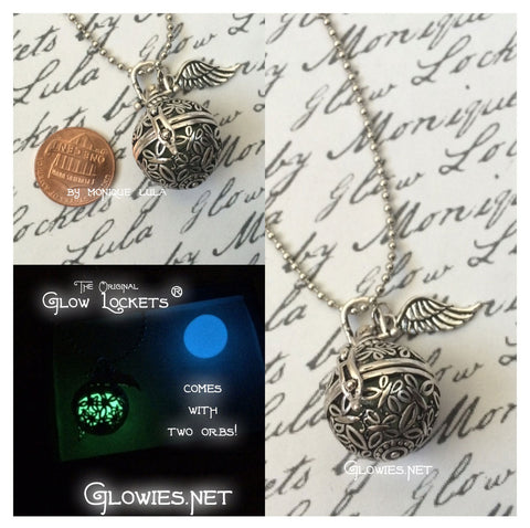 Glowing Butterfly Orb Glow Locket ® with Two Orbs