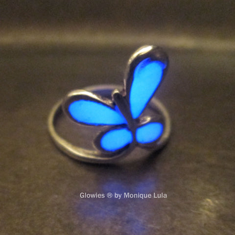 Sterling Silver Glowing Butterfly Ring