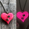 Kitty Cat Heart glow in the dark Necklace