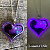 Cat Tail Glow in the dark Lula Heart Necklace