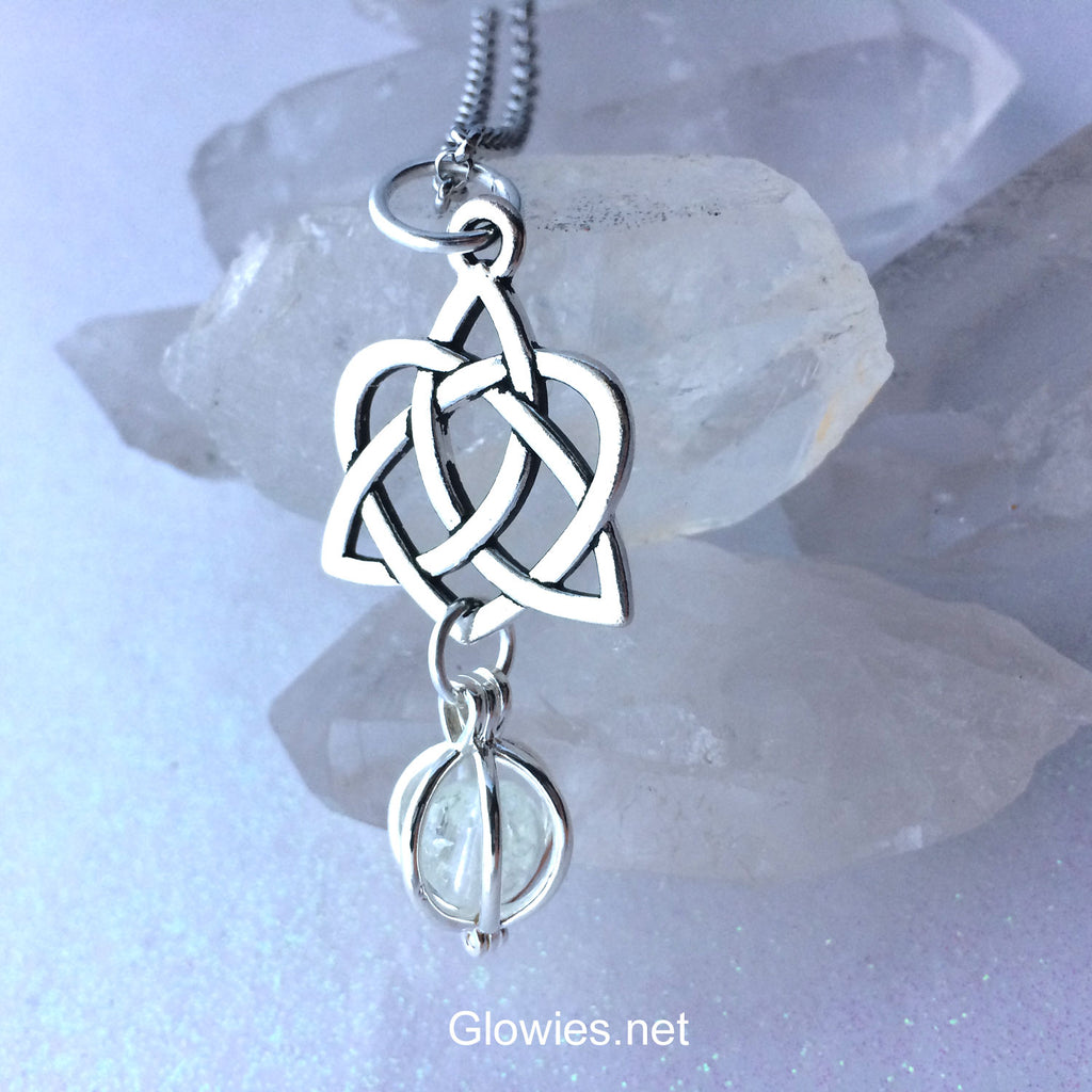 Celtic Heart Glowing Orb Necklace