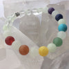 Chakra Rainbow Beaded Glow Glass Stretch Bracelet