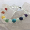 Chakra Rainbow Beaded Glow Glass Stretch Bracelet