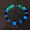 Chakra Rainbow Beaded Glow Glass Stretch Bracelet