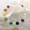 Chakra Rainbow Beaded Glow Glass Stretch Bracelet