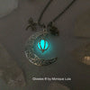 Lucky Irish Moon Glowing Dragonfly Shamrock Necklace