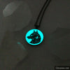 Glow Art Wolf with Moon Sky Necklace