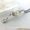 Dandelion Wish Glass Bubble Wisp Handmade Glow Necklace