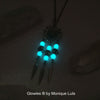 Moon & Stars Handmade Dreamcatcher Glow Glass Necklace